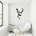 Quadro Escultura Cabeça Veado One Line 150x92 Preto
