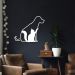 Quadro Escultura Cachorro Gato 80x70 Branco