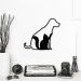 Quadro Escultura Cachorro Gato 80x70 Preto