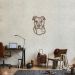 Quadro Escultura Cachorro PitBull One Line 100x69 Marrom