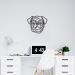Quadro Escultura Cachorro Pug One Line 150x131 Preto
