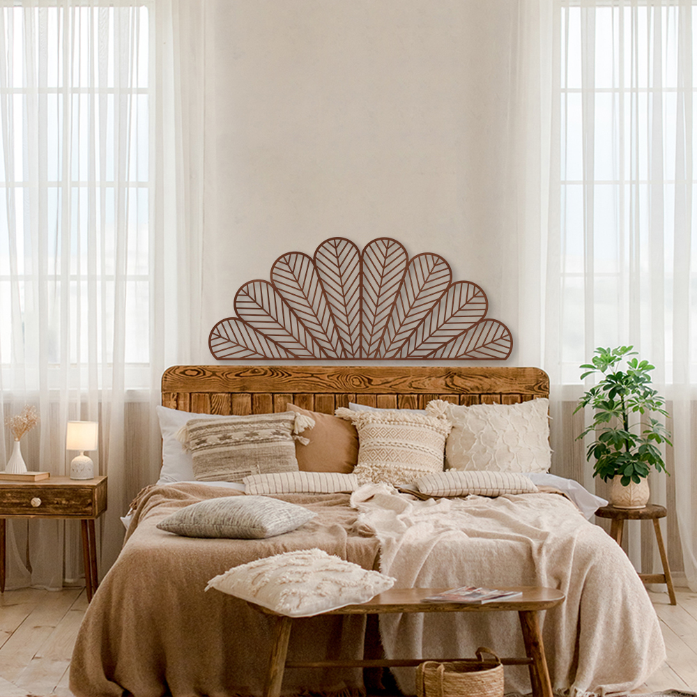 Quadro Escultura Canto Petalas Boho 150x60 Marrom