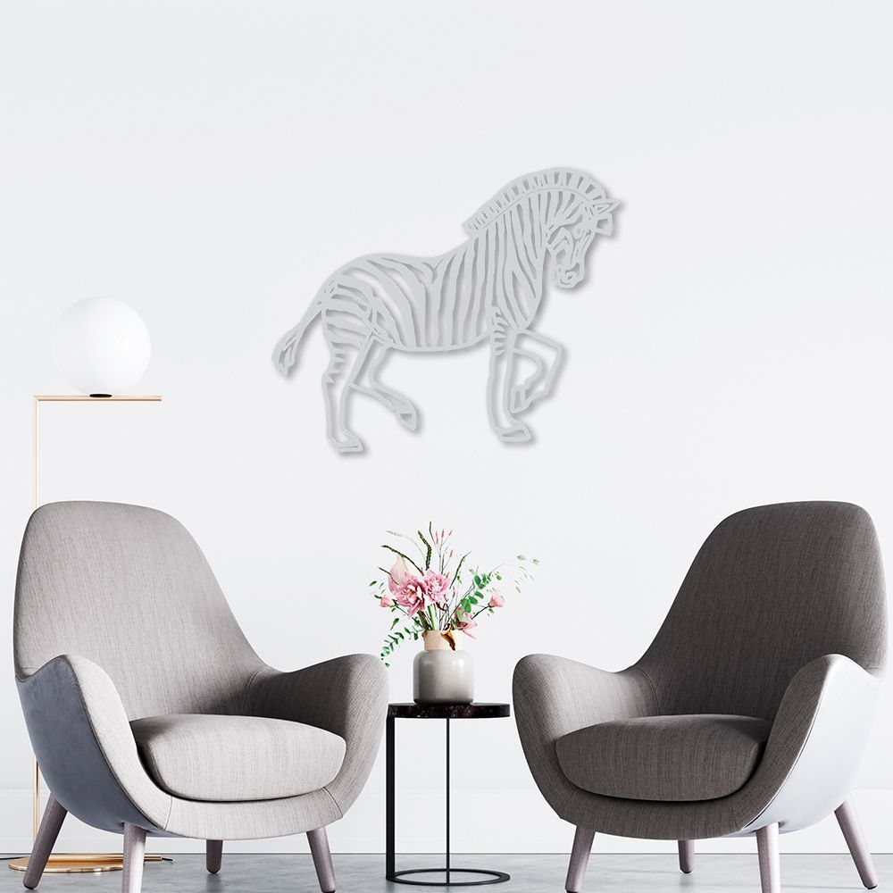 Quadro Escultura Corpo Zebra One Line 80x65 Cinza