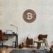Quadro Escultura Crypto Bitcoin 120x120 Marrom