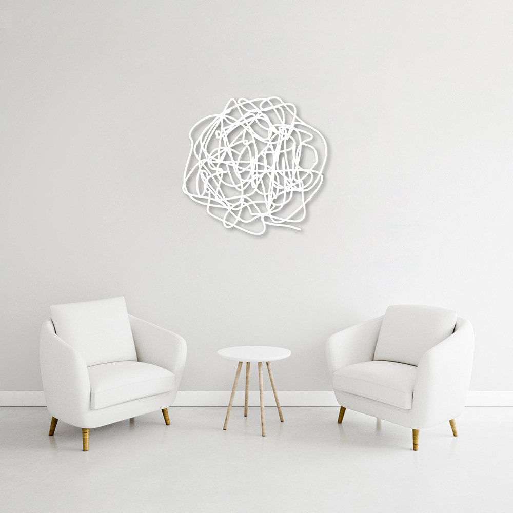 Quadro Escultura Emaranhado 120x114 Branco