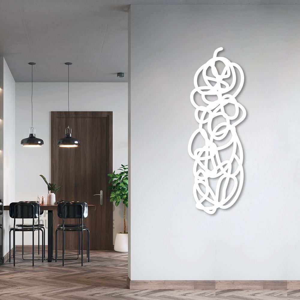Quadro Escultura Emaranhado Horizontal 100x35 Branco