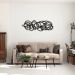 Quadro Escultura Emaranhado Horizontal 200x70 Preto
