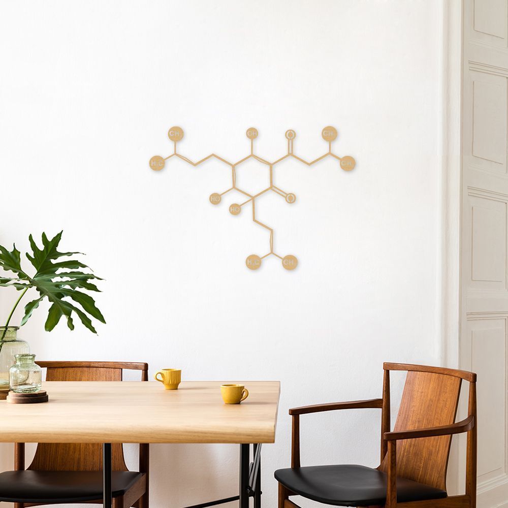 Quadro Escultura Fórmula Química Cerveja 80x56 Areia