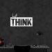 Quadro Escultura Frase Just Think 100x58 Branco