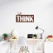 Quadro Escultura Frase Just Think 80x46 Marrom