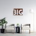 Quadro Escultura Frase Think Big 80x56 Marrom