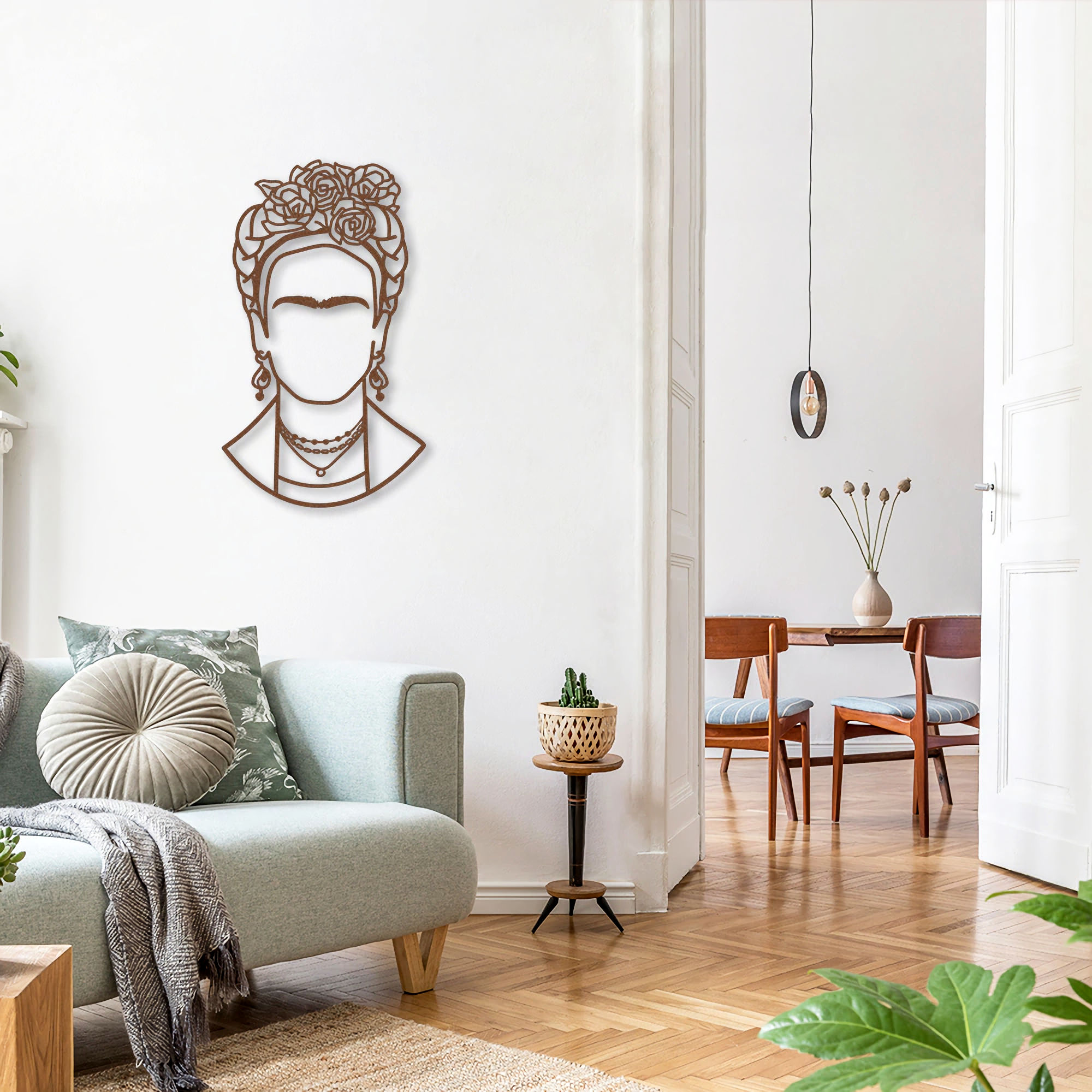 Quadro Escultura Frida Kahlo 100x58 Marrom