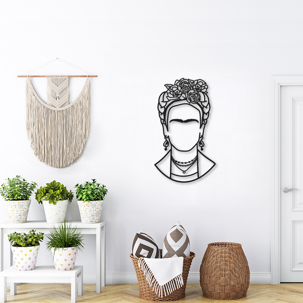 Quadro Escultura Frida Kahlo 150x88 Preto