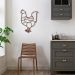 Quadro Escultura Galinha Cortes de Frango 200x153 Marrom