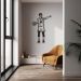 Quadro Escultura Jogador de Basquete B 200x126 Preto