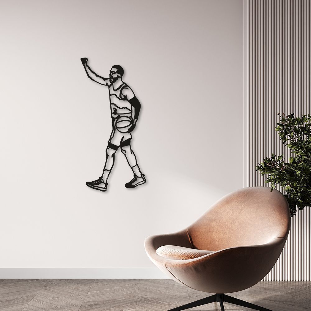 Quadro Escultura Jogador de Basquete C 200x98 Preto