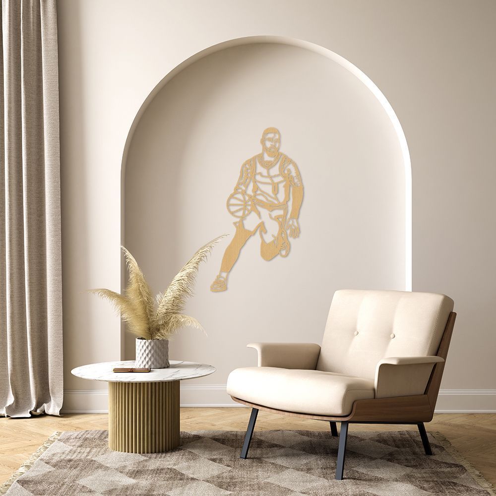 Quadro Escultura Jogador de Basquete DL 100x66 Areia