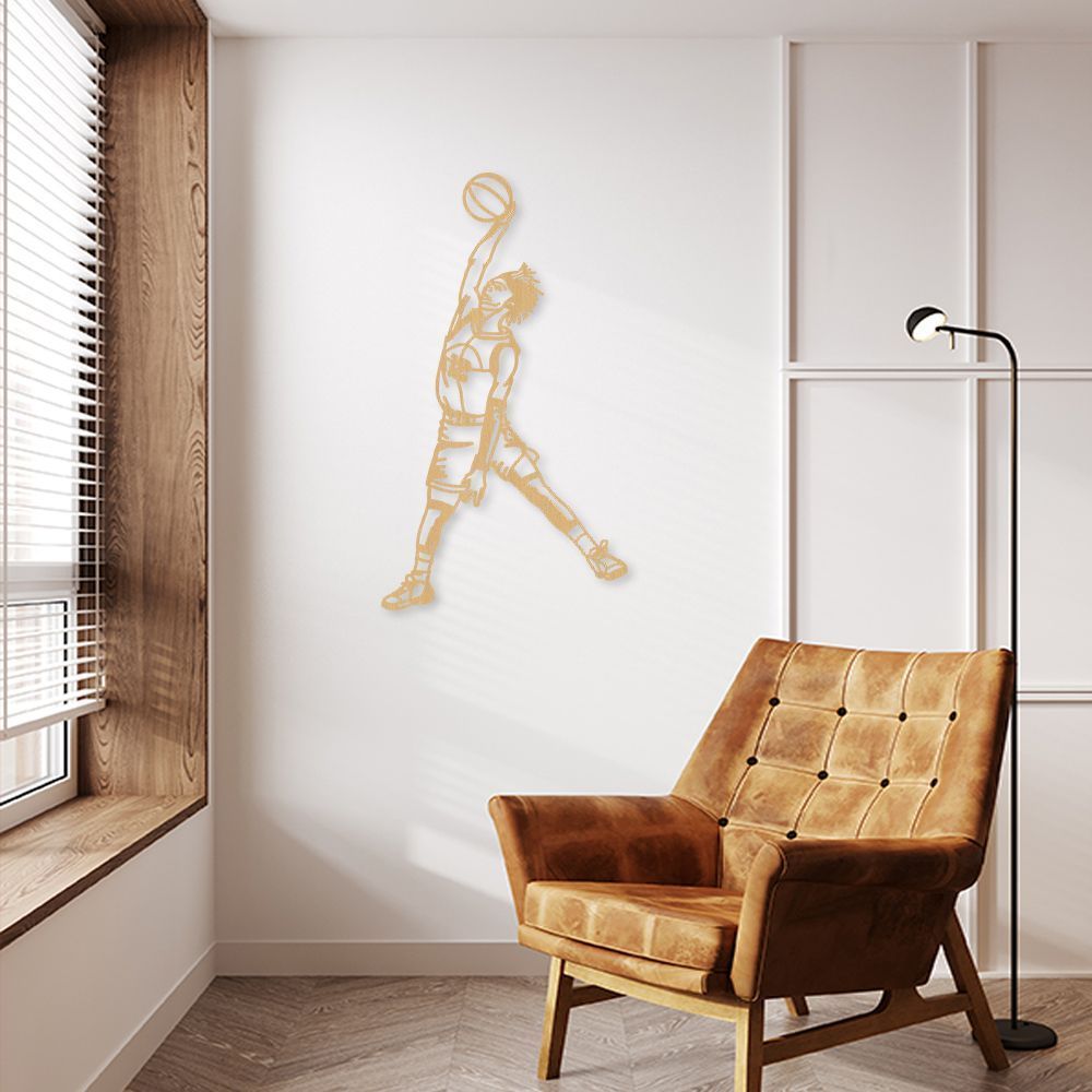 Quadro Escultura Jogador de Basquete J 200x133 Areia
