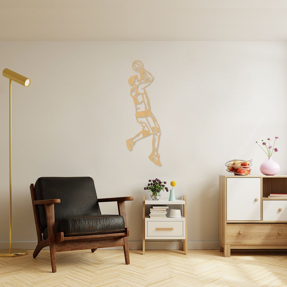 Quadro Escultura Jogador de Basquete LK 100x33 Areia