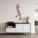 Quadro Escultura Jogador de Basquete LK 100x33 Marrom