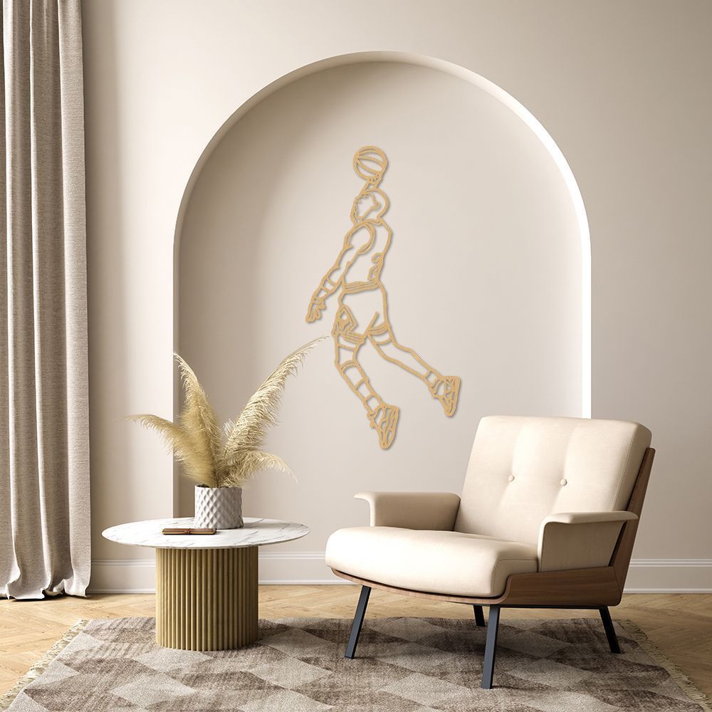 Quadro Escultura Jogador de Basquete M 150x76 Areia