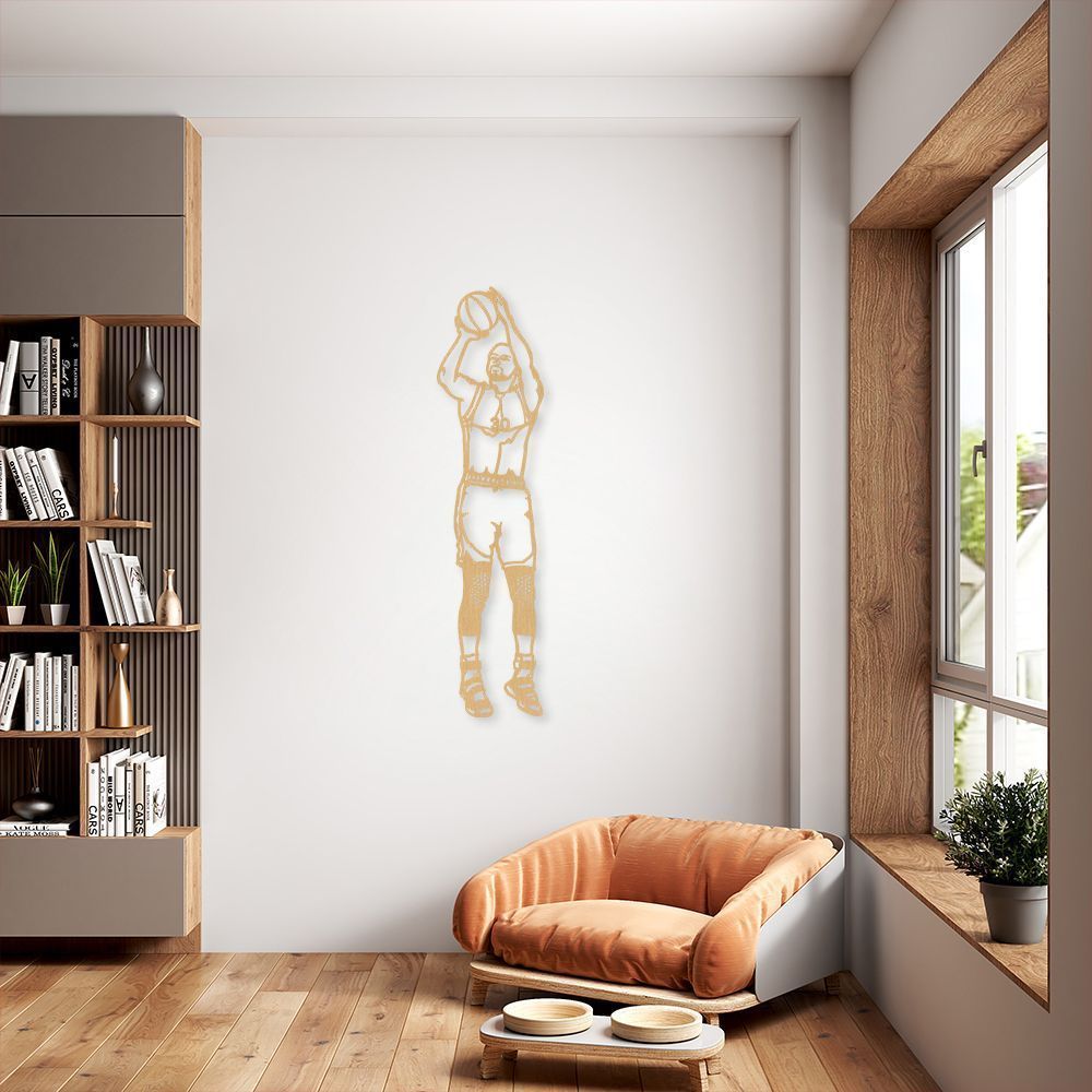 Quadro Escultura Jogador de Basquete S 150x37 Areia