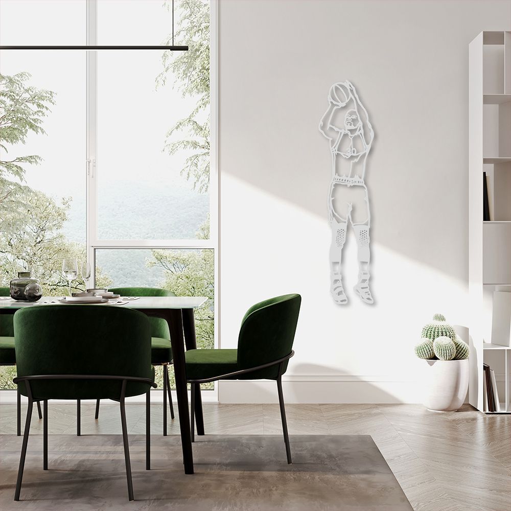 Quadro Escultura Jogador de Basquete S 150x37 Cinza