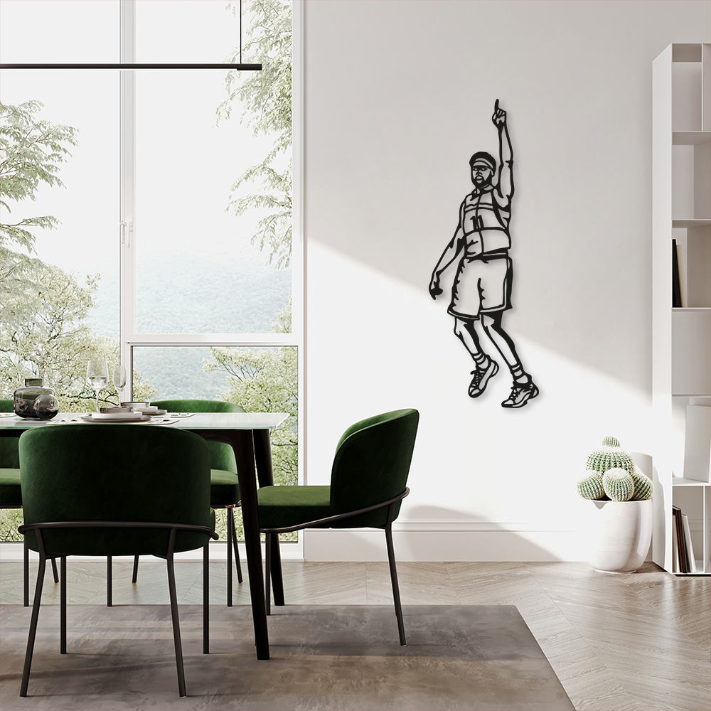 Quadro Escultura Jogador de Basquete T 200x71 Preto