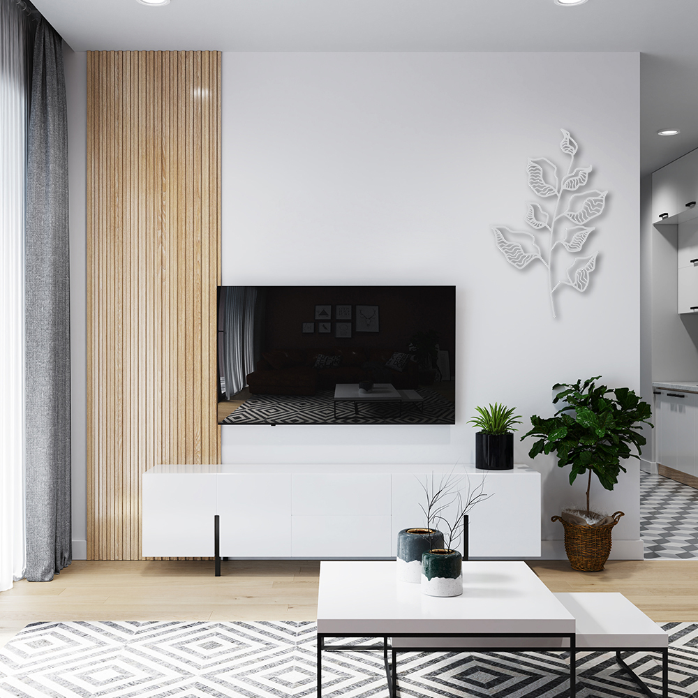 Quadro Escultura Line Flower 150x90 Cinza
