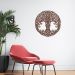 Quadro Escultura Mandala Árvore da Vida 3 90x90 Marrom