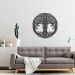 Quadro Escultura Mandala Árvore da Vida 3 90x90 Preto