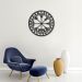 Quadro Escultura Mandala Nórdica Vegvisir 90x90 Preto