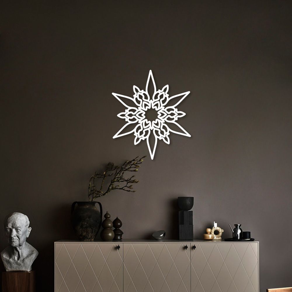 Quadro Escultura Mandala de Pontas 90x80 Branco
