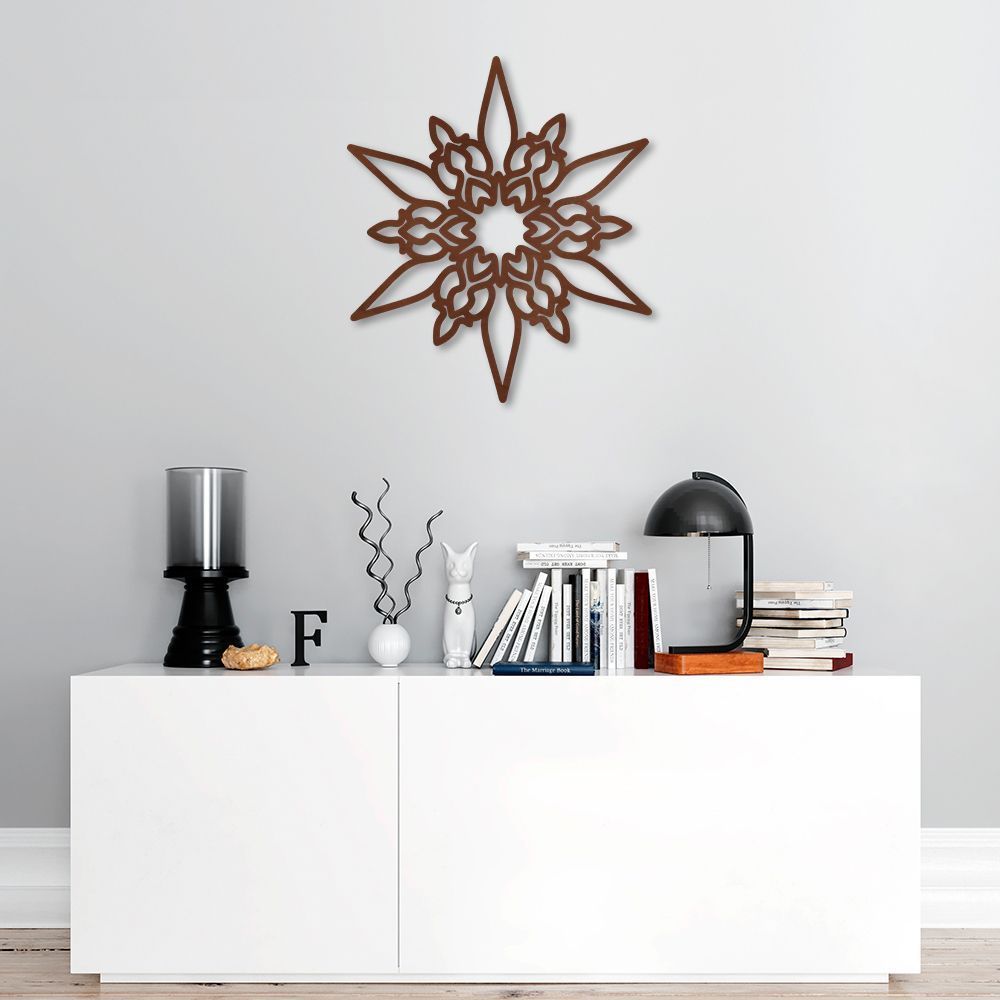 Quadro Escultura Mandala de Pontas 90x80 Marrom