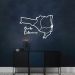 Quadro Escultura Mapa Estado de SC 90x63 Branco