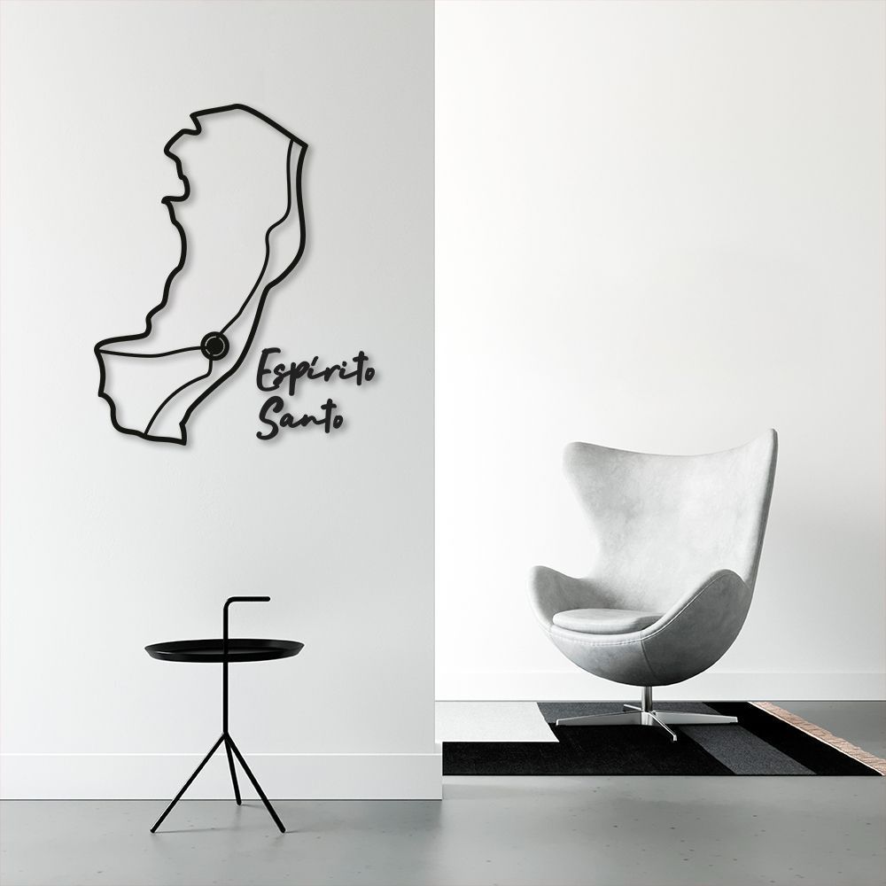 Quadro Escultura Mapa Estado do ES 150x126 Preto