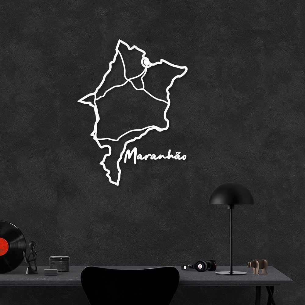 Quadro Escultura Mapa Estado do Maranhão 150x112 Branco