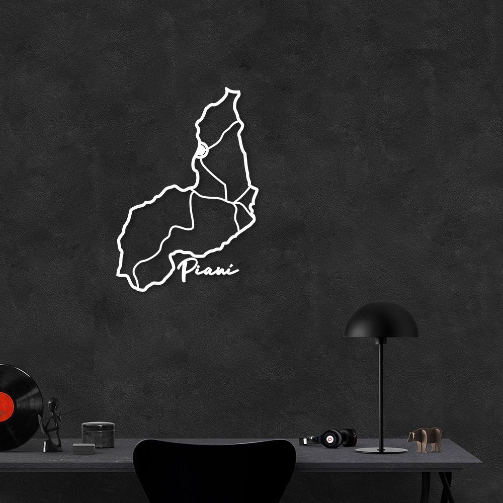 Quadro Escultura Mapa Estado do Piauí 90x63 Branco