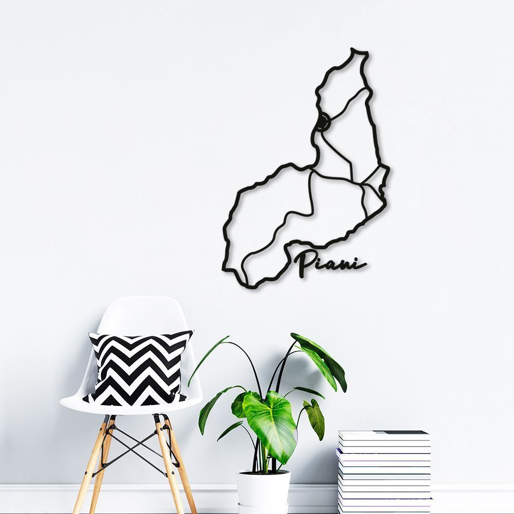 Quadro Escultura Mapa Estado do Piauí 90x63 Preto