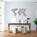 Quadro Escultura Mapa Mundi Poligonal Clean 250x126 Marrom