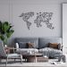 Quadro Escultura Mapa Mundi Poligonal Clean 250x126 Preto