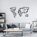Quadro Escultura Mapa Mundi Rostos Preto 120x67 Preto