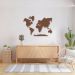 Quadro Escultura Mapa Mundi com Antártida 100x69 Marrom