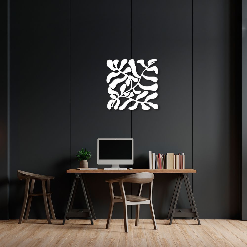 Quadro Escultura Matisse Floral 60x59 Branco