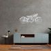 Quadro Escultura Motocicleta Vintage 60x28 Cinza