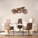 Quadro Escultura Motocicleta Vintage 60x28 Marrom