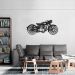 Quadro Escultura Motocicleta Vintage 80x36 Preto