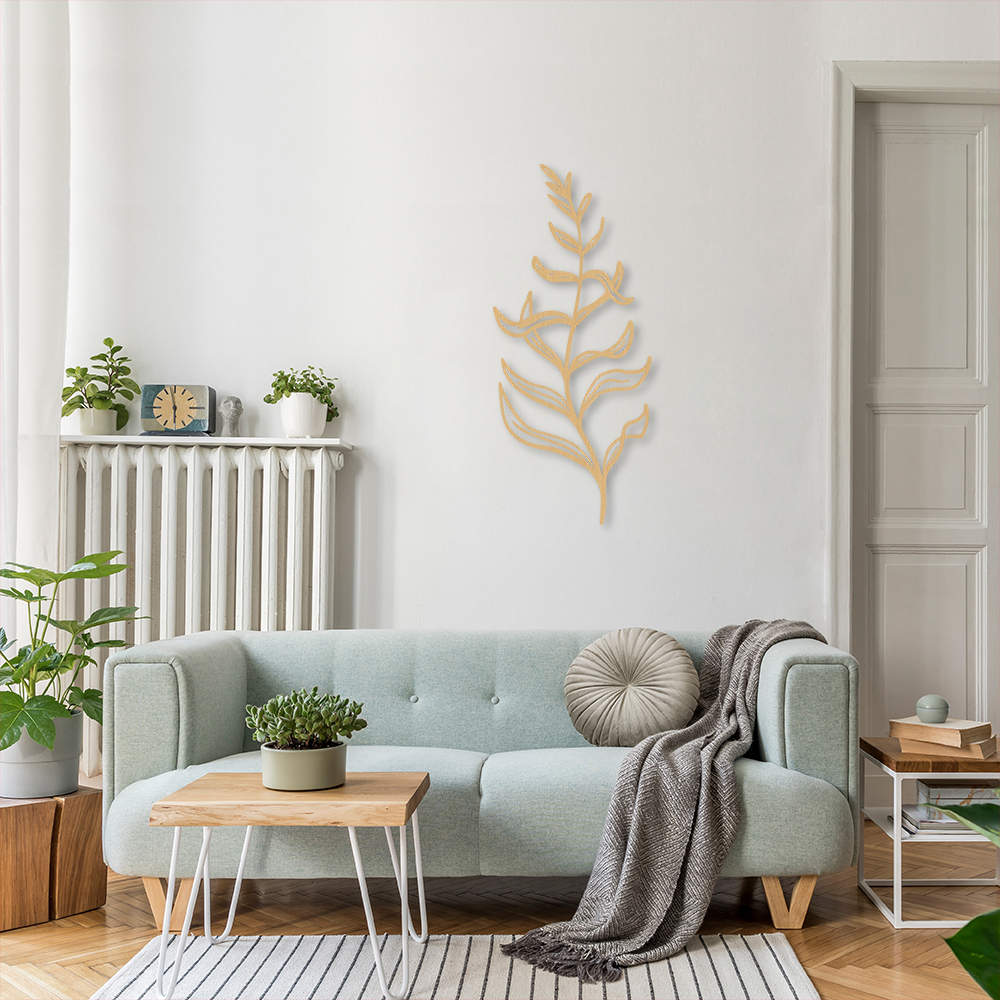 Quadro Escultura Parede Ramo 120x53 Areia