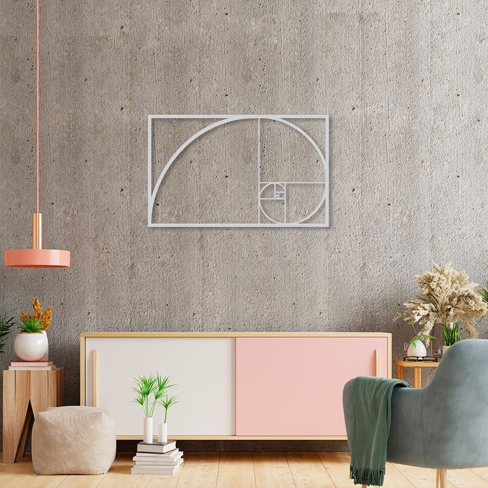 Quadro Escultura Proporção áurea 80x49 Cinza