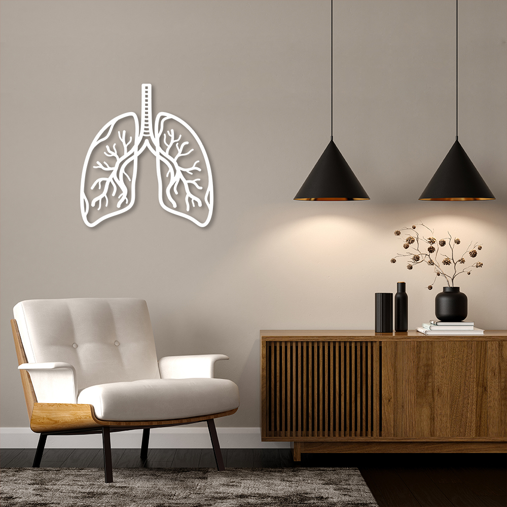 Quadro Escultura Pulmão 60x55 Branco